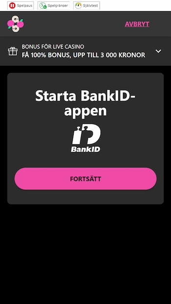 GoGo Casino login med BankID