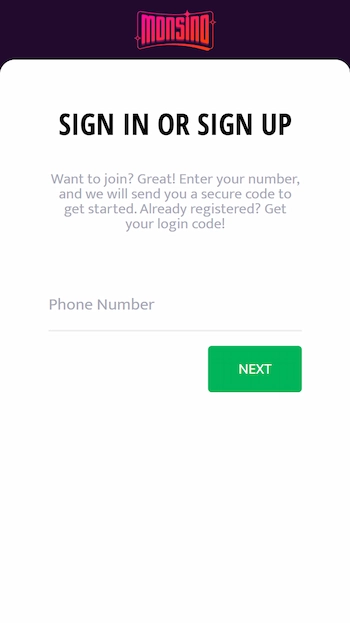 Monsino casino login med mobilnummer