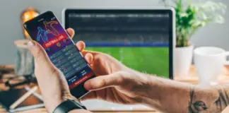 Bettingmarknader på mobil med live betting under fotbollsmatch