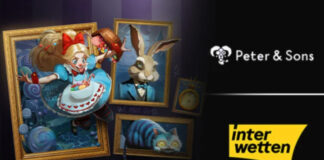 Peter & Sons tecknar innehållsavtal med Interwetten Illustration med slotkaraktärer i tavlor samt logotyper för Peter & Sons och Interwetten