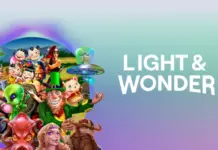 Light & Wonder växte under 2025 – trots dyr uppgörelse Logo för utvecklaren Light & Wonder och populära spelkaraktärer