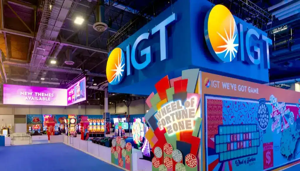 IGT monter på spelmässa med spelautomater