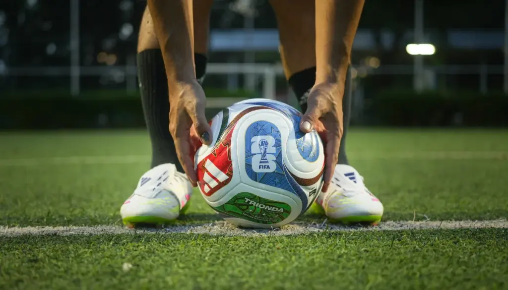 Fotboll på avsparkspunkten under fotbolls-VM