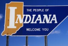 Indiana welcome sign
