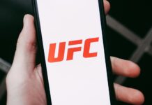 The UFC logo displayed on a phone screen