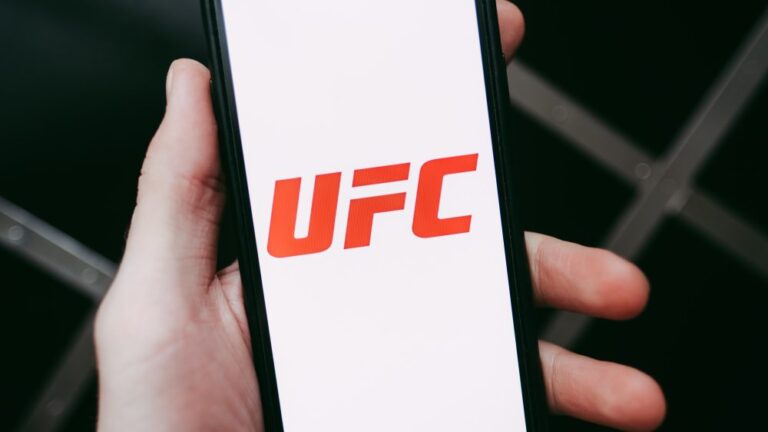 The UFC logo displayed on a phone screen