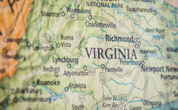 Virginia Nears Legalizing Online Casinos as Both Chambers Pass iGaming Bills Virginia on a map