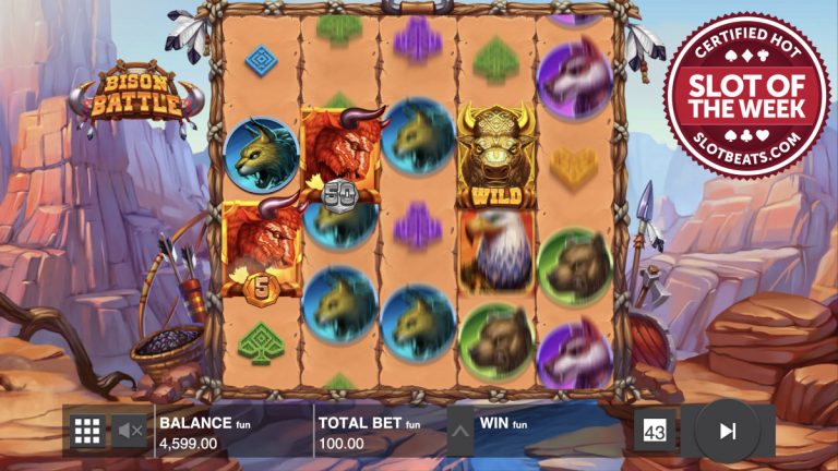 Push Gaming has stampeded its way to SlotsBeats’ Slot of the Week award with its wild title, Bison Battle.