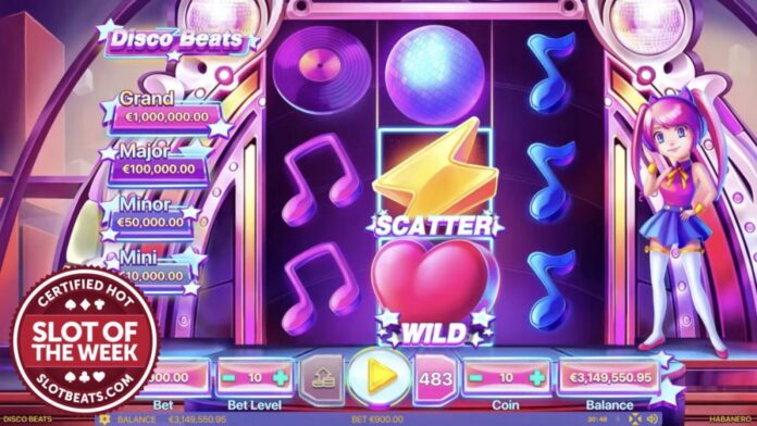Disco Beats SOTW SlotBeats has been shaking its hips and hitting the dance floor this week in Habanero’s Disco Beats which claims its SOTW accolade.