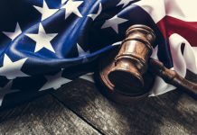 Gavel and US flag