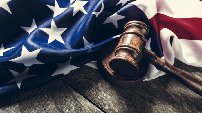 Gavel and US flag