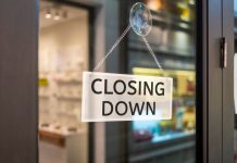 Closing down sign