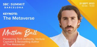 Matthew Ball to keynote at SBC Summit Barcelona