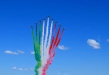 Italy flag from planes