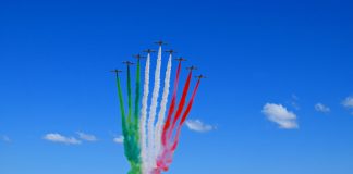 Italy flag from planes