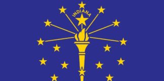 Flag of Indiana state.