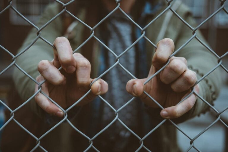 A fence preventing person from moving