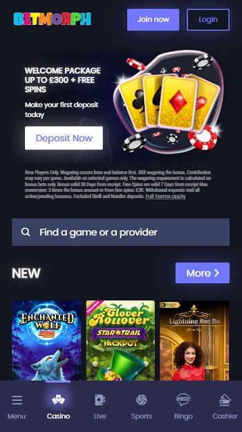 BetMorph mastercard casino uk