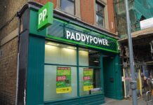 A branch of the bookmaker Paddy Power in London, UK.