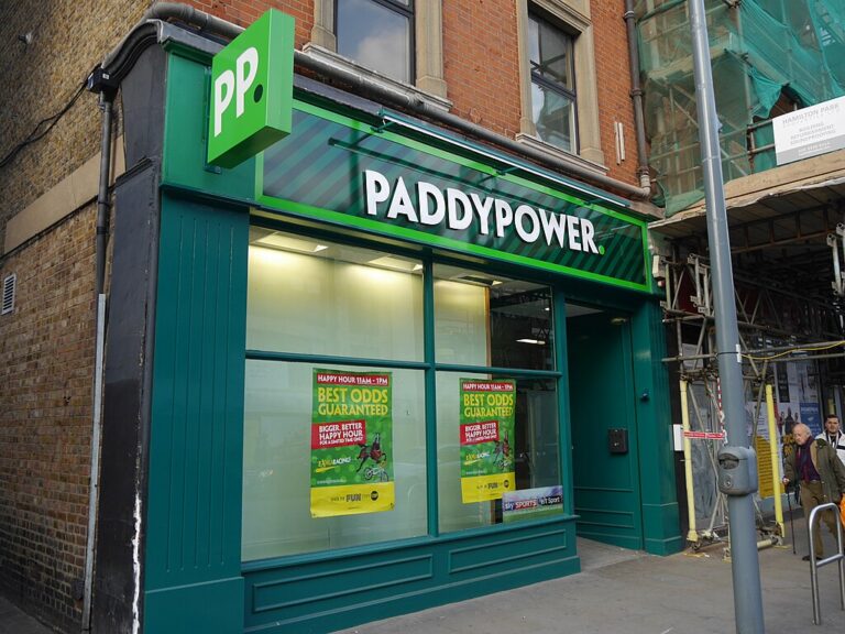 A branch of the bookmaker Paddy Power in London, UK.