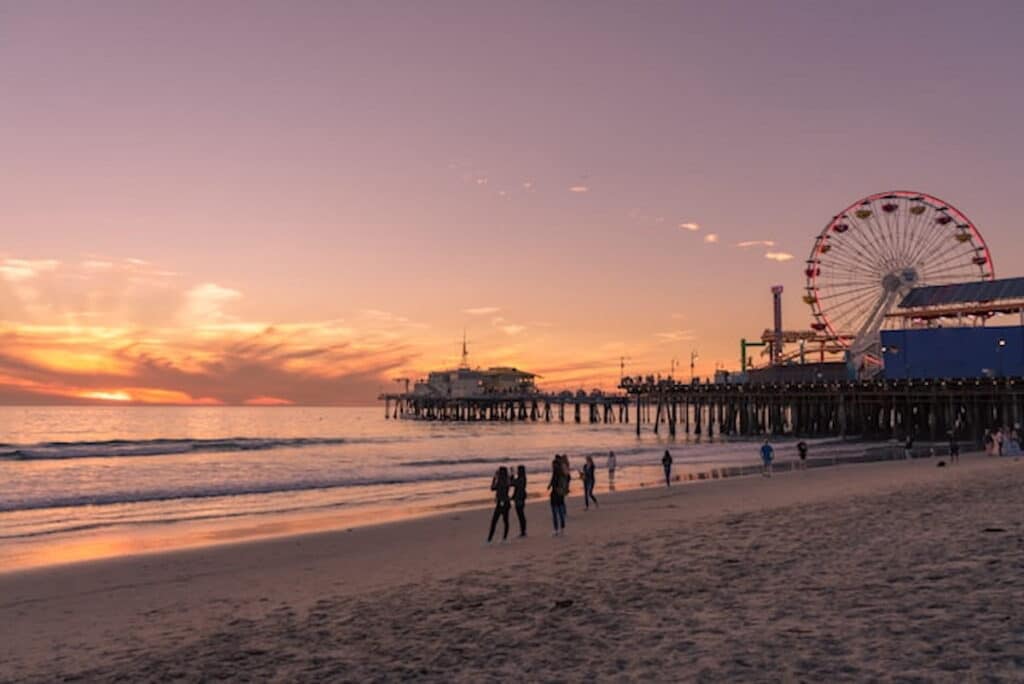 Santa Monica Pier at sunset