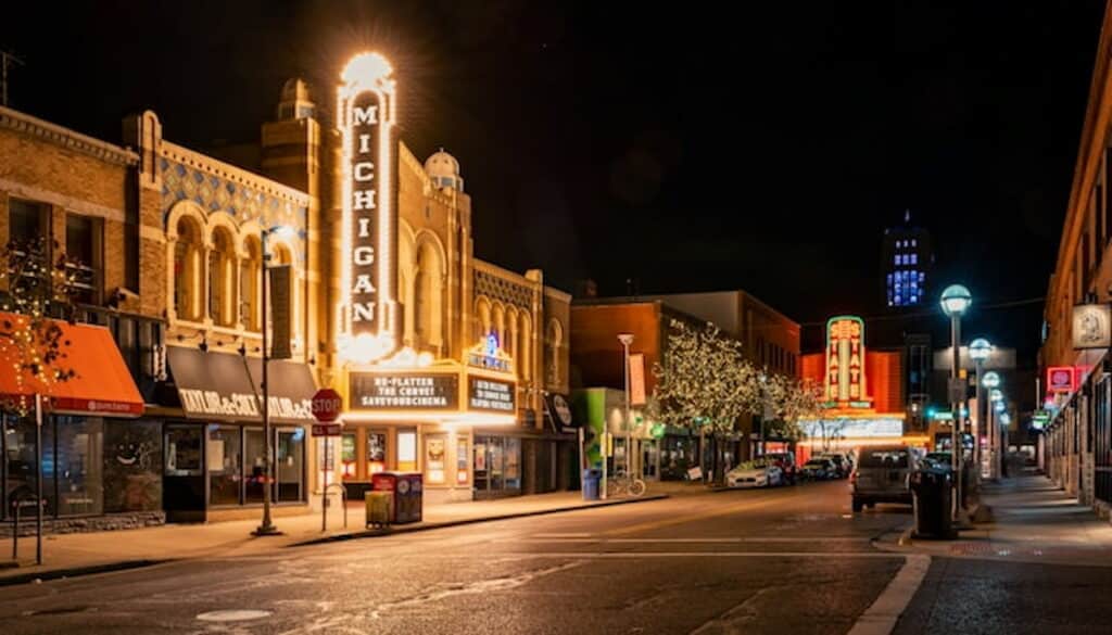 Michigan Theater and State Theater in Ann Arbor, Michigan.