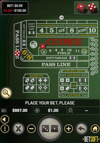 Craps at Texas online casinos
