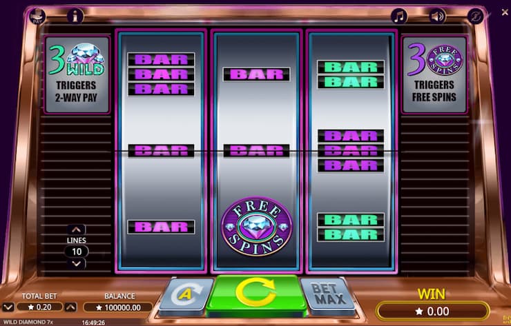 Triple Diamond classic online pokie