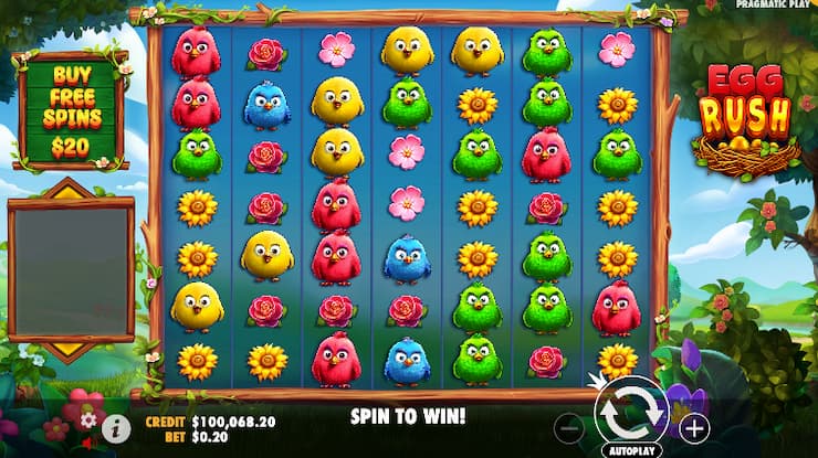 Egg Rush cluster pays pokie 