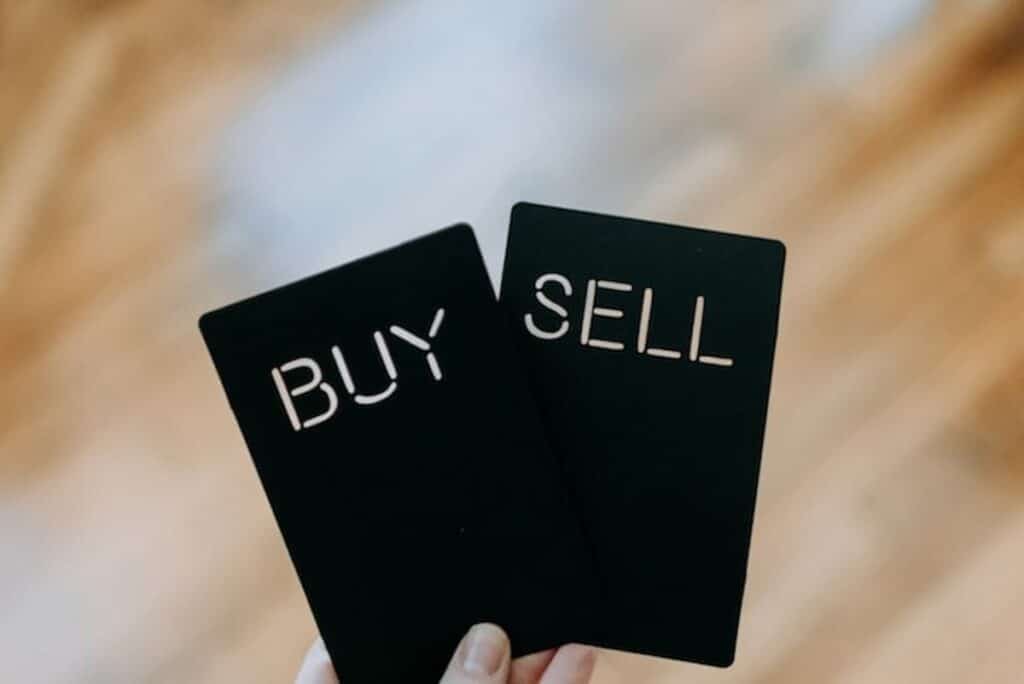 Buy and Sell cards relating to stock markets
