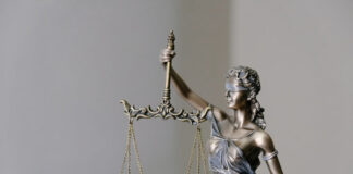 Lady Justice statue holding scales