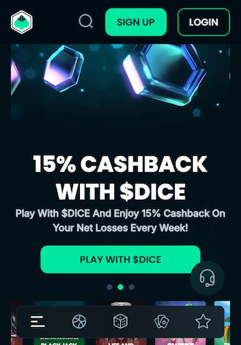 mega dice casino lobby