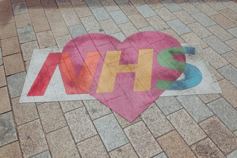NHS Graffiti on Pavement