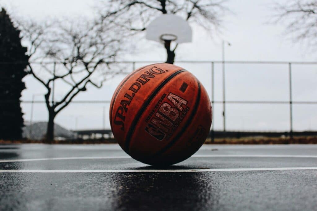 A photo of an official NBA basketball