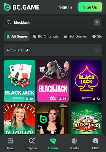 BC.Game RNG blackjack