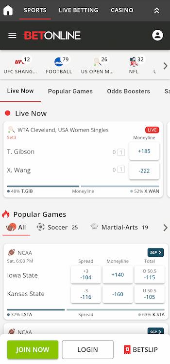 BetOnline live betting