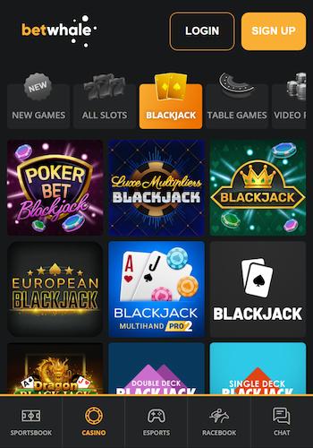 BetWhale blackjack games