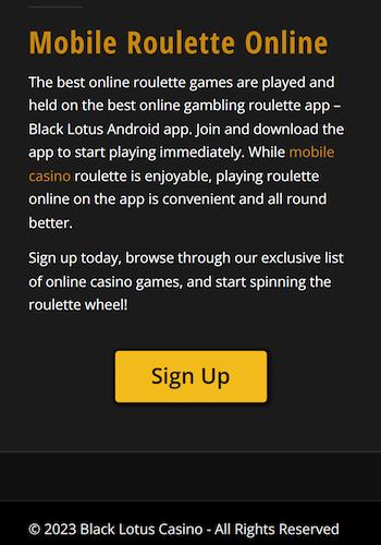 Black lotus mobile roulette rules