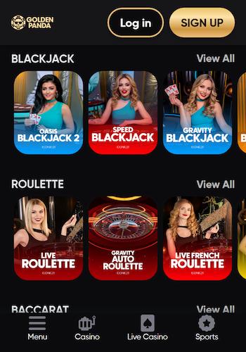 Golden Panda live casino
