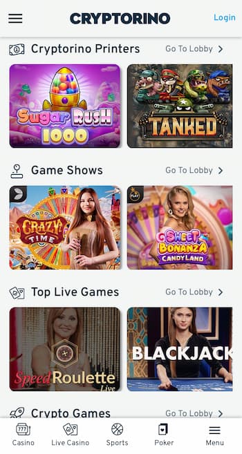 Bitcoin casino games at Cryptorino