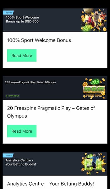 Welcome bonuses at PlayDash Casino in Singapore