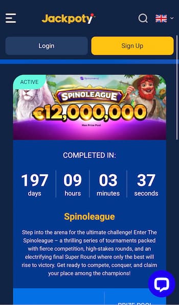 Slot tournaments at Jackpoty casino in Canada