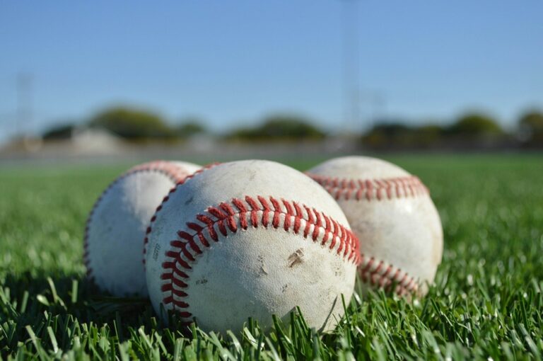 Baseballs on a field