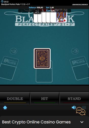 Perfect Pairs Blackjack gameplay