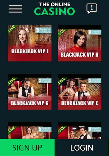 The Online Casino live blackjack