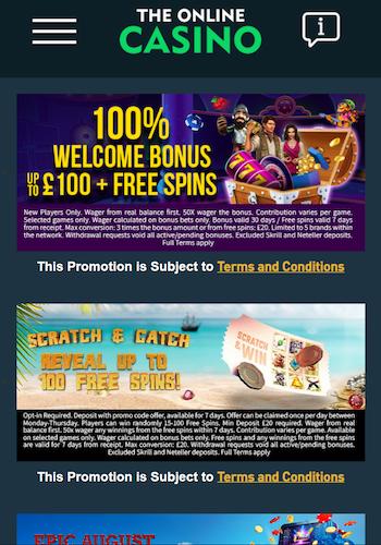 The Online Casino promotions