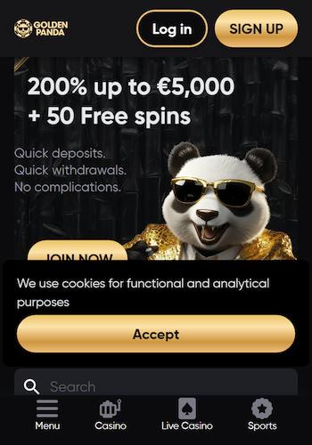 golden panda casino lobby