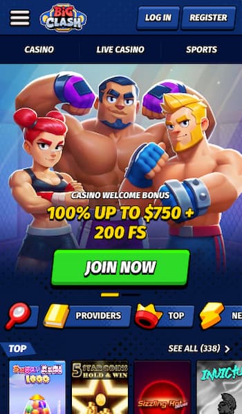 Big Clash Casino welcome bonus with Interac