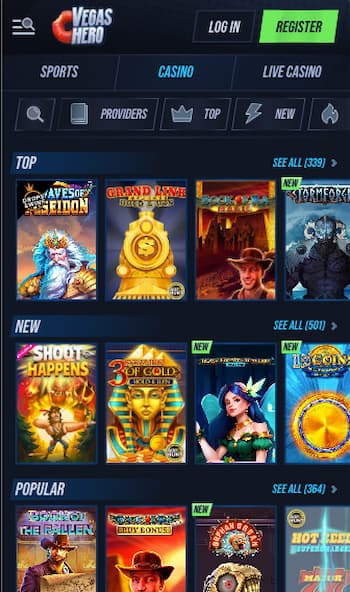 Vegas Hero canadian casino bonus