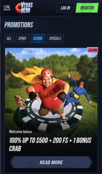 New casino welcome bonus: Vegas Hero
